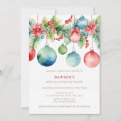 Invitation Red Blue Festive Corporate Christmas Party  (Devant)