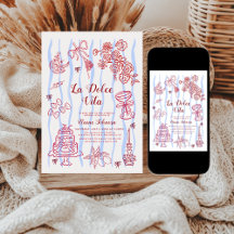 Red Blue Lemon La Dolce Vita Bridal Shower