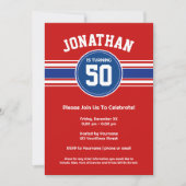 Invitation Red Blue Sports Jersey fête d'anniversaire (Devant)