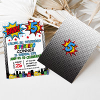 Red Blue Yellow Bam Superhero 5e anniversaire