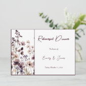 Invitation Red Blush Floral Wedding Elegant Romantic (Debout devant)