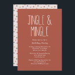 Invitation Red Boho Polka Dot Christmas Jingle and Mingle<br><div class="desc">Cette poêle de Noël à pois rouge boho et l'invitation à la rencontre sont parfaits pour votre fête de vacances bohème moderne inspirée de la ferme. La police rustique classique mais délicate lui donne un look terreux vintage tout en le gardant mignon et simple. Les pois viennent dans les tons...</div>