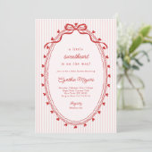 Invitation Red Bow A Little Sweetheart Baby Shower (Debout devant)