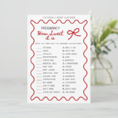 Invitation Red Bow Baby Shower - Editable Name, 5x7 (Debout devant)