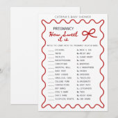 Invitation Red Bow Baby Shower - Editable Name, 5x7 (Devant / Derrière)