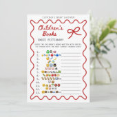 Invitation Red Bow Baby Shower - Editable Name, 5x7 (Debout devant)