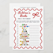 Invitation Red Bow Baby Shower - Editable Name, 5x7 (Devant / Derrière)