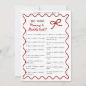 Invitation Red Bow Baby Shower - Editable Name, 5x7 Invitatio (Devant)