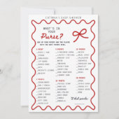Invitation Red Bow Baby Shower - Editable Name, 5x7 Invitatio (Devant)