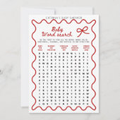 Invitation Red Bow Baby Shower - Editable Name, 5x7 Invitatio (Devant)