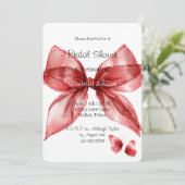 Invitation Red Bow Butterflies Bridal Shower (Debout devant)