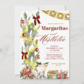 Invitation Red bow Cactus Christmas Margaritas and Mistletoe (Devant)