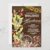 Invitation Red Bow Cactus Wild West Holiday Hoedown (Devant)