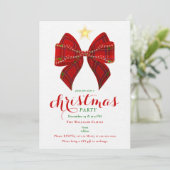 Invitation Red Bow Christmas Friendsmas Xmas Work Cocktail (Debout devant)