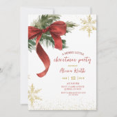 Invitation Red Bow Coquette Christmas Party (Devant)