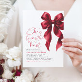 Invitation Red Bow Elle noue la Fête des mariées du noeud