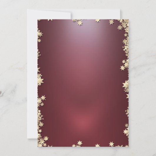 Invitation Red Bow Gold Stars (Dos)