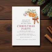 Invitation Red Bow Holiday Christmas Party Botanical