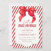 Invitation Red Bow Holiday Jingle and Mingle Christmas Party (Devant)