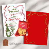 Invitation Red Bow La Fête des mariées Parfaite Couples Paire