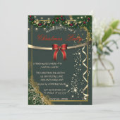 Invitation Red Bow, Ornements Green Company fête de Noël (Debout devant)