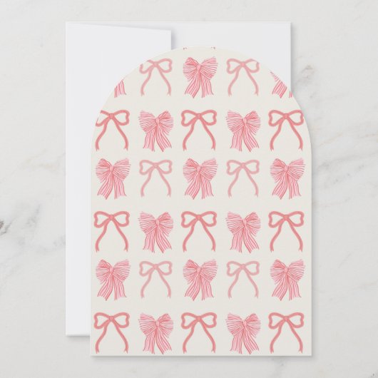 Invitation Red Bow & Pink Stripes Bridal Shower (Dos)