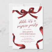 Invitation Red Bow Surprise Adulte fête d'anniversaire (Devant)