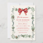 Invitation Red Bow Tis The Season To Be Married Bridal Shower (Devant)