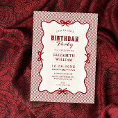 Invitation Red bow vintage