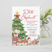 Invitation Red Bow White Elephant Christmas Party Exchange (Debout devant)