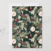 Invitation Red Bows Orament Noël Open House Party (Dos)