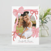 Invitation Red Bows Photo Graduation Announcement (Debout devant)