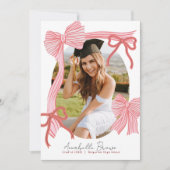 Invitation Red Bows Photo Message Graduation Announcement (Devant)