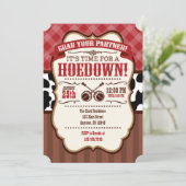 Invitation Red Brown Hoedown Party (Debout devant)