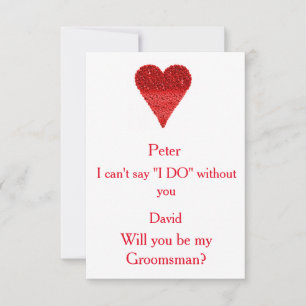 Invitation Red Bubble Heart Serez-Vous Mon Groomsman ?