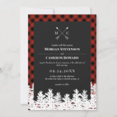 Invitation Red Buffalo Check Russe Flèche Mariage Monogramme (Devant)