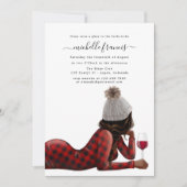 Invitation Red Buffalo Plaid Christmas Fête des mariées Invit (Devant)