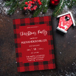 Invitation Red Buffalo Plaid Flannel fête de Noël<br><div class="desc">Préparez vos invités pour votre fête de vacances amusante avec vos invitations Red Buffalo Plaid Flannel Christmas Party. Amusant,  rustique et décontracté. Consultez notre collection pour connaître les différentes options de conception.</div>