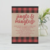 Invitation Red Buffalo Plaid Jingle et Mingle Cocktail Party (Debout devant)