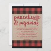 Invitation Red Buffalo Plaid Pancakes et Pajamas Party (Devant)
