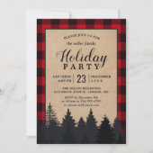 Invitation Red Buffalo Plaid Winter Forest Fête (Devant)