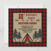 Invitation Red Buffalo vérifie la fête d'anniversaire rustiqu (Devant)