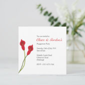 Invitation Red Calla Lilies - Blanc (Debout devant)