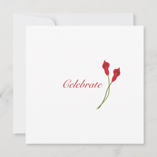 Invitation Red Calla Lilies - Blanc (Dos)