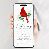 Invitation Red Cardinal Bird Funeral Digital Evite
