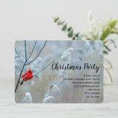 Invitation Red Cardinal dans Winter Nature Photo de Christmas (Debout devant)