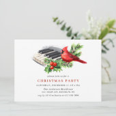 Invitation Red Cardinal Holly Berry Noël Fête de Noël I (Debout devant)