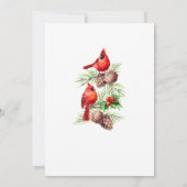 Invitation Red Cardinal Holly Berry Noël VACANCES BRUNCH (Dos)
