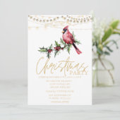 Invitation Red Cardinal Stars Red Christmas (Debout devant)
