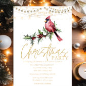 Invitation Red Cardinal Stars Red Christmas